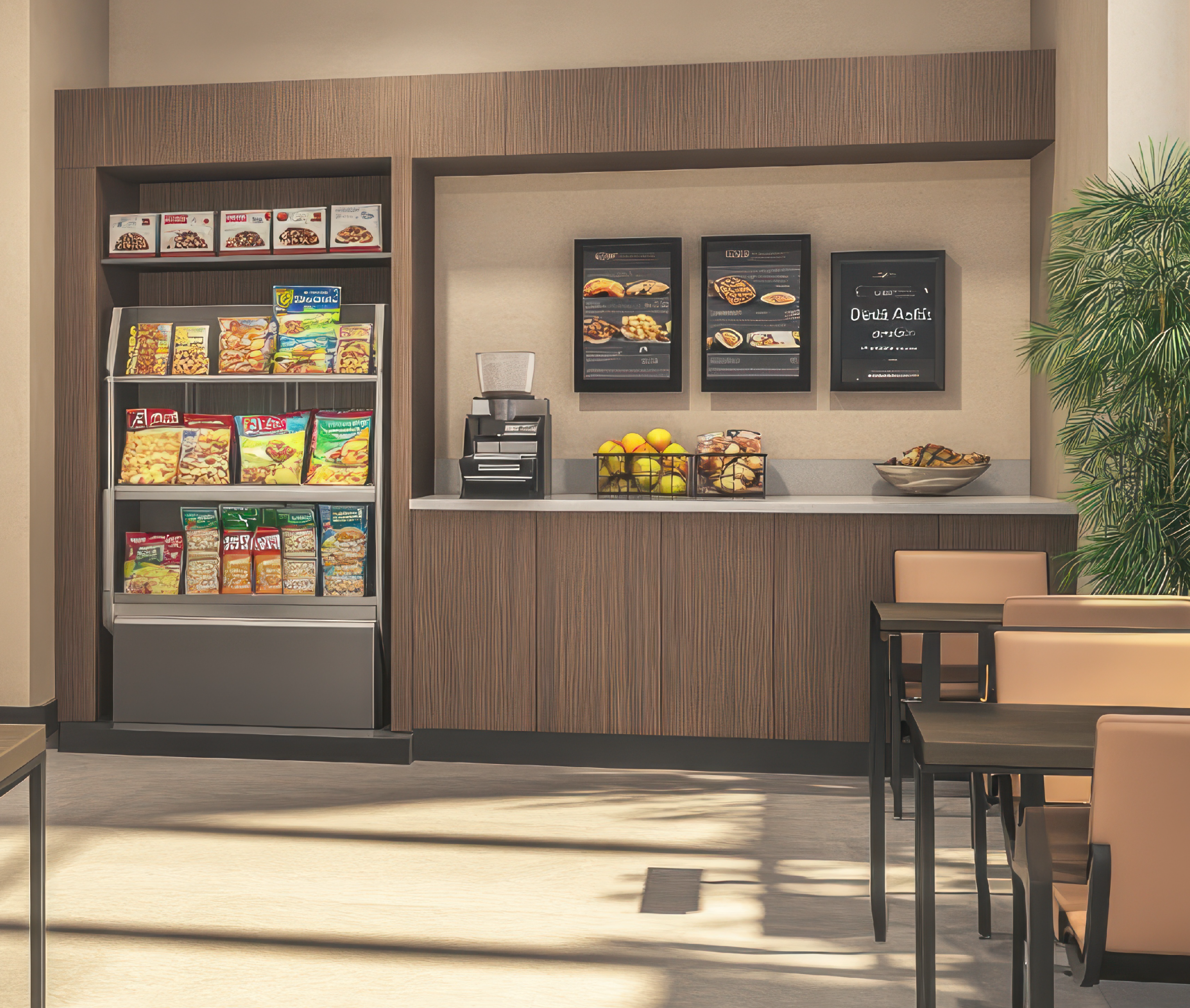 Smart vending kiosk in breakroom