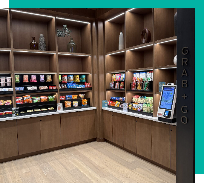 wws-side Large office pantry with a cashless vending kiosk