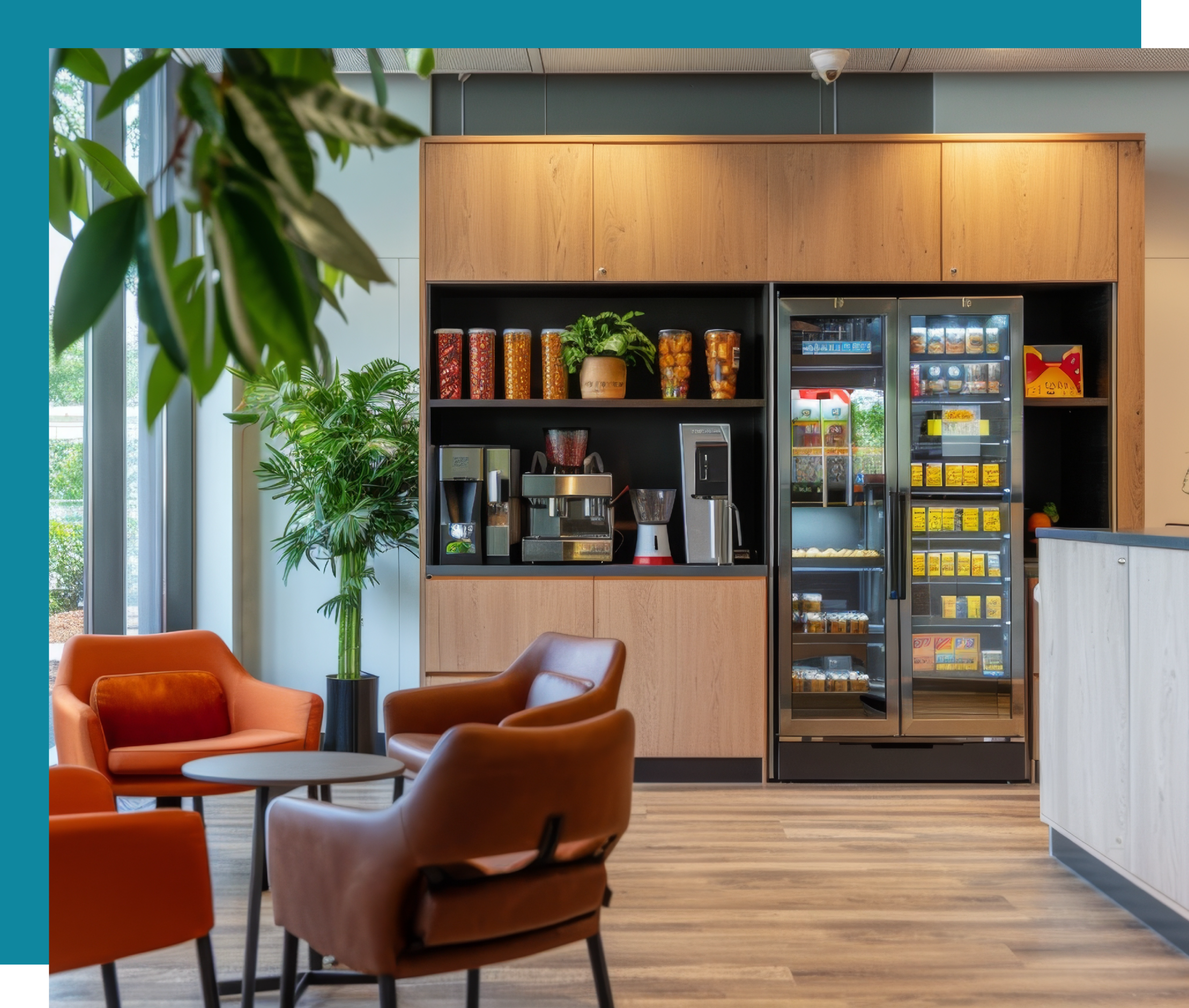 murfreesboro-side Coffee station and vending machine in an office breakroom