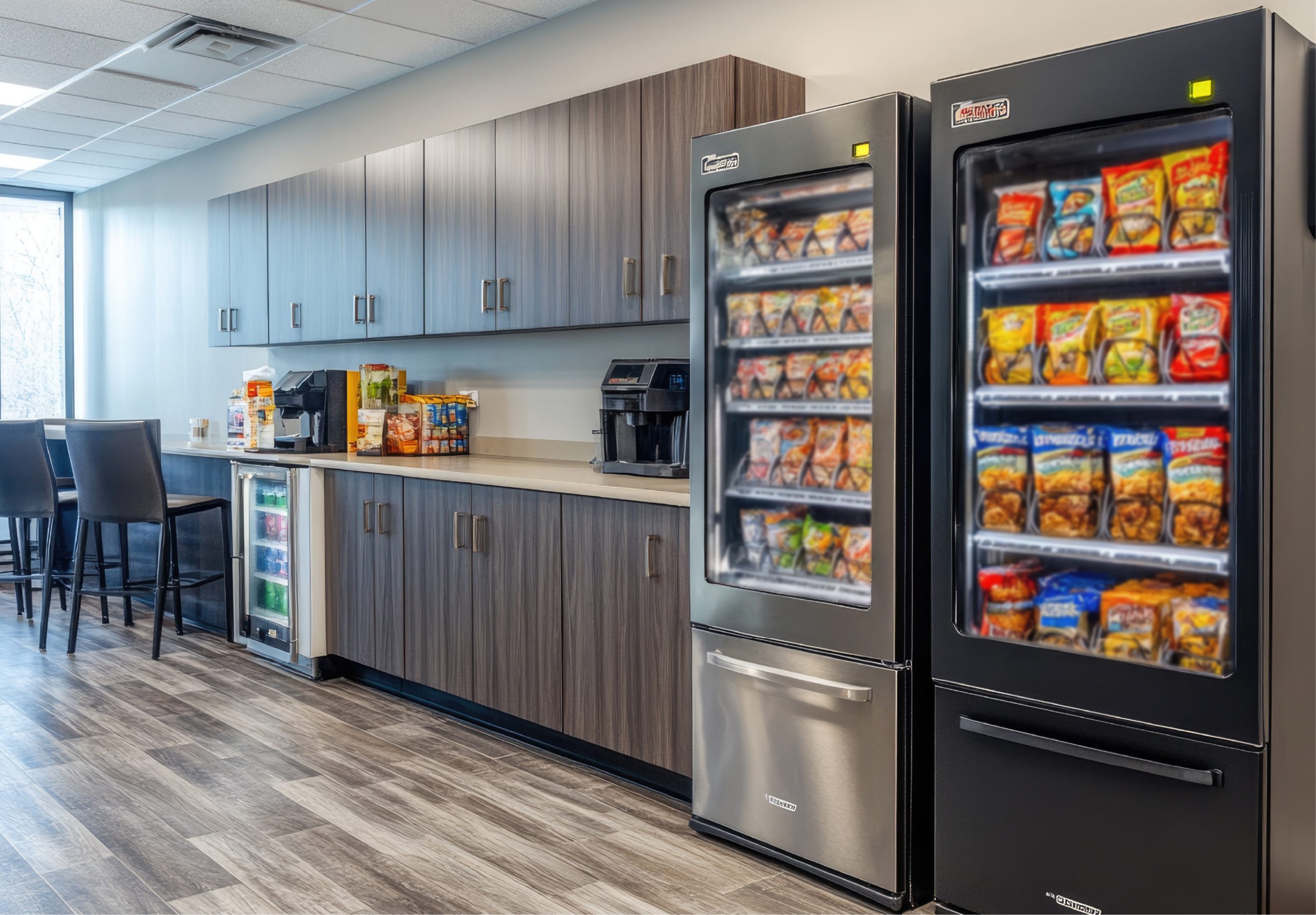 springhill-side Vending machines in an office pantry area